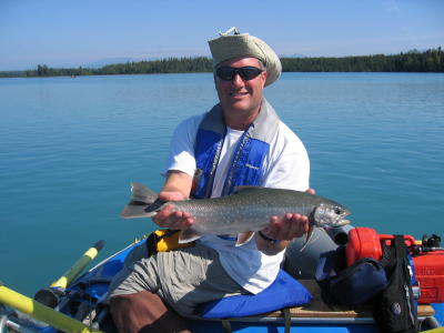 We were looking for this dinner, this dolly varden was too big to keep so he got to go back.